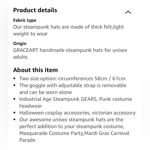 Unisex Steampunk Top Hat with Goggles - Picture 4 of 4